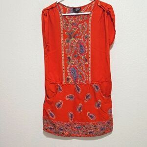 Angie Red Cap Sleeve Scoop Neck Mini Dress